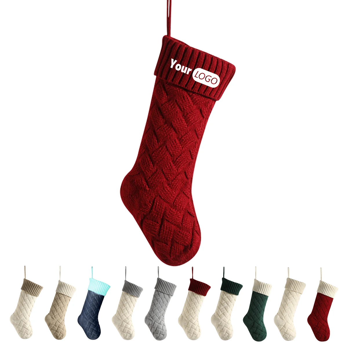 Acrylic Classic Knitted Christmas Stockings 1