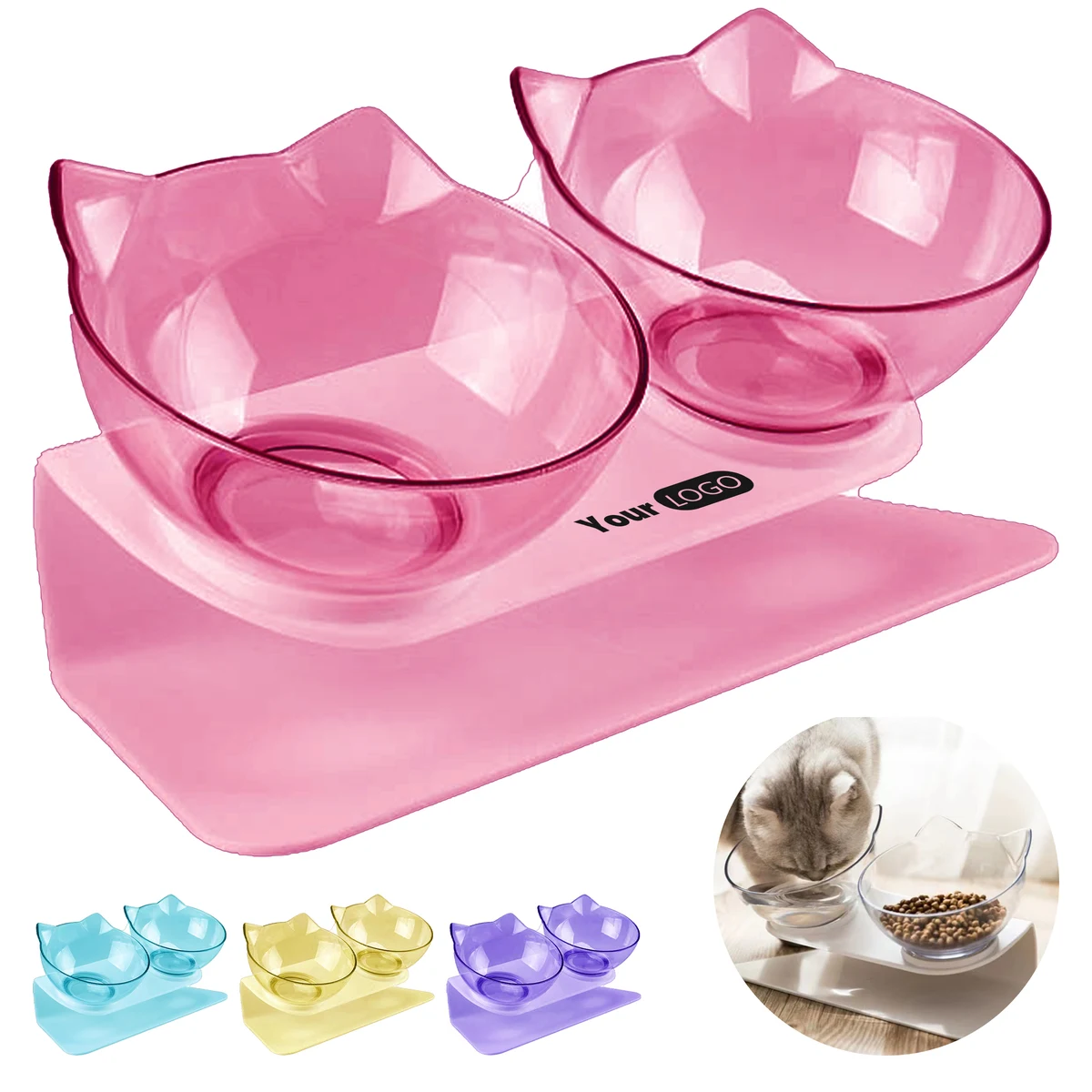 Abs Transparent Double Pet Bowl Set 1