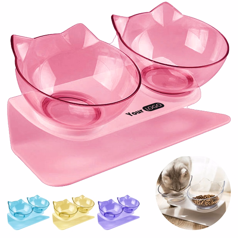 Abs Transparent Double Pet Bowl Set