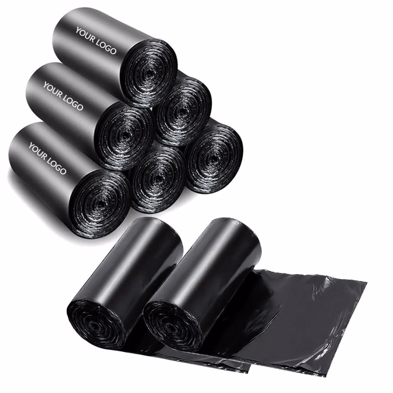 Black Flat Mouth Garbage Bag
