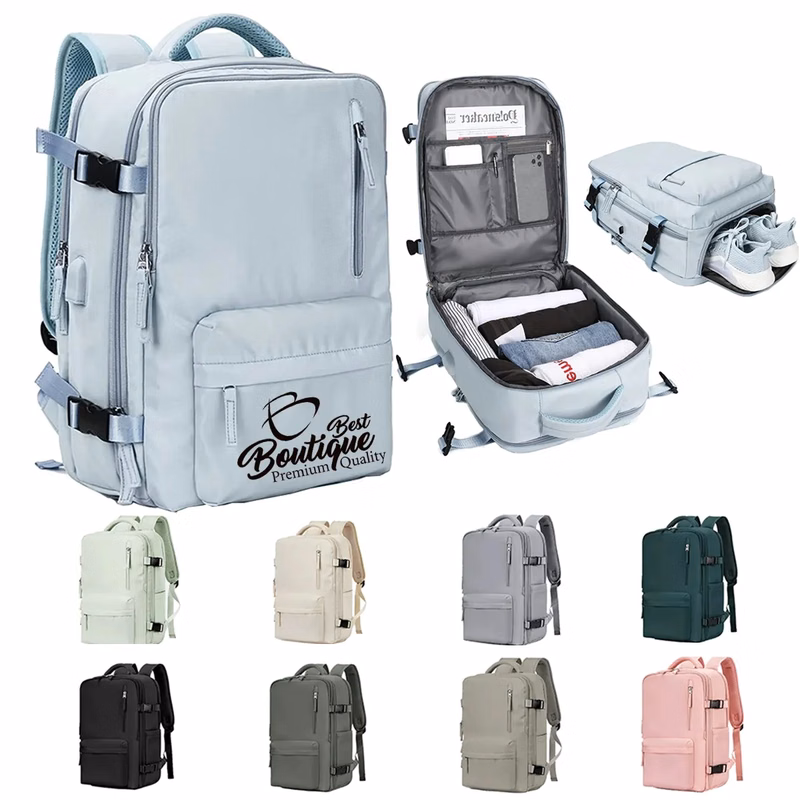 Expandable Flight Approved Backpack With Shoe Compartment