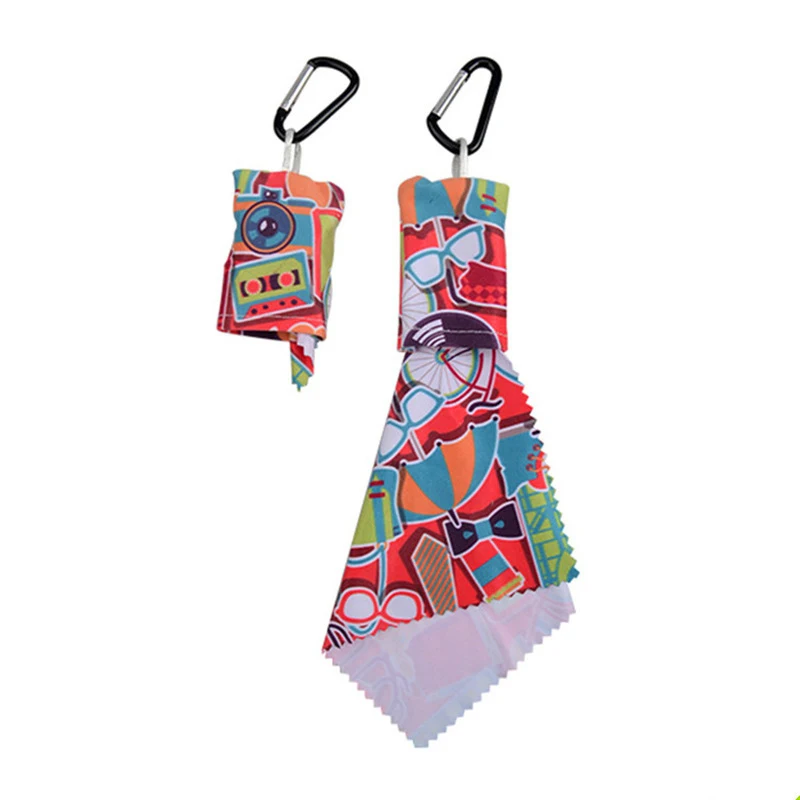 Full Color WiPouch Microfibre Keyring Spectacle Lens Cleaning Cloth with Carabiner 1