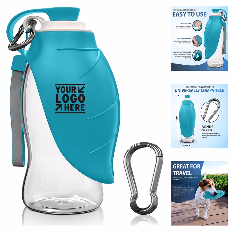 Leak Proof BPA Free Dog Water Bottle Portable Travel Dispenser Including Carabiner