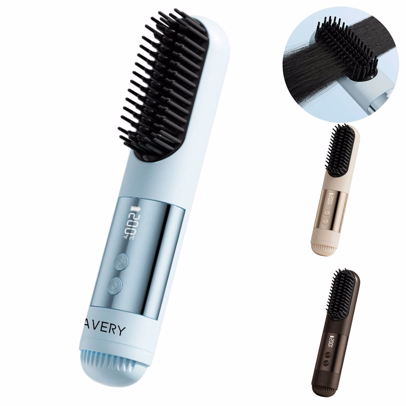 Rechargeable Cordless Hair Straightener Brush