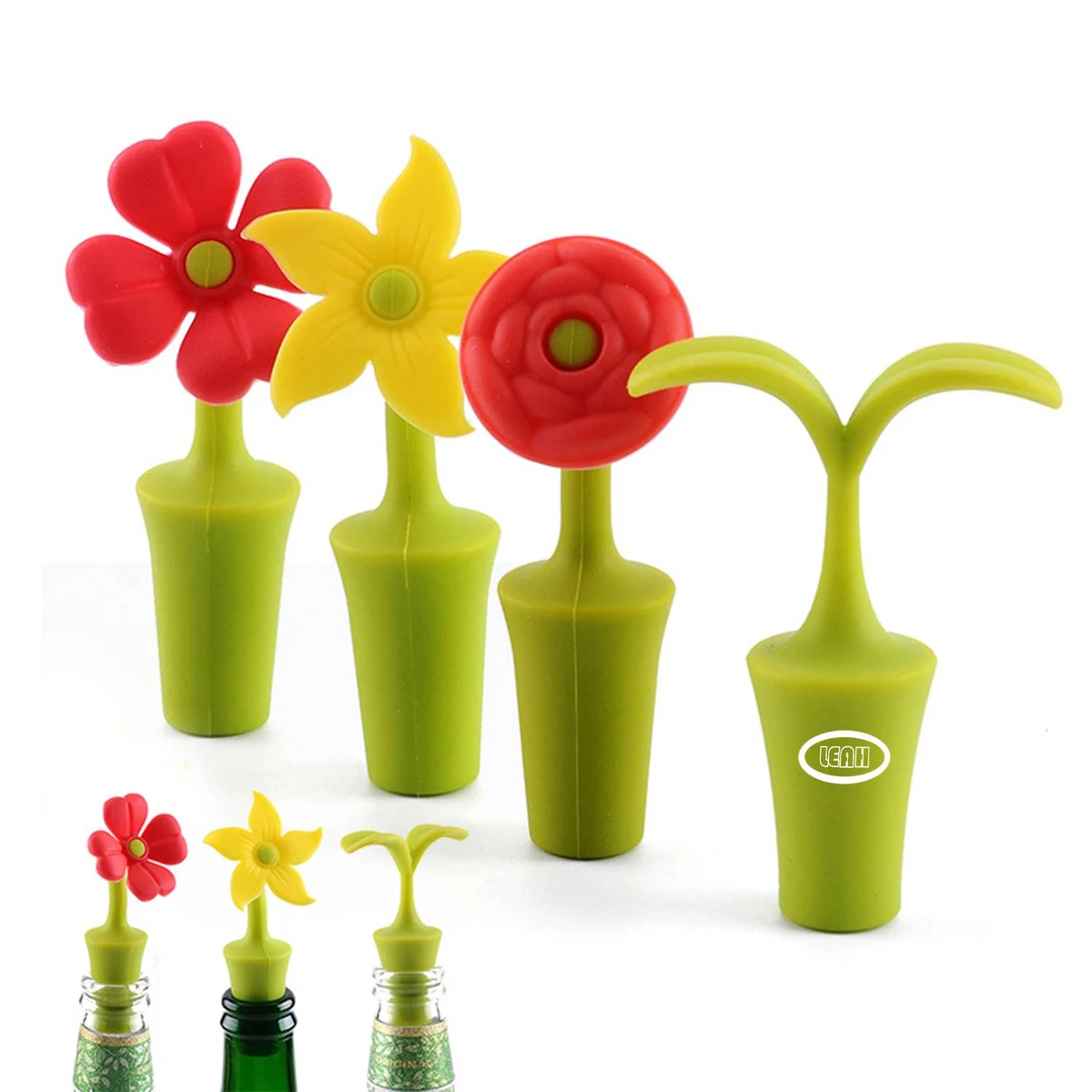 Floral Silicone Wine Corks 1