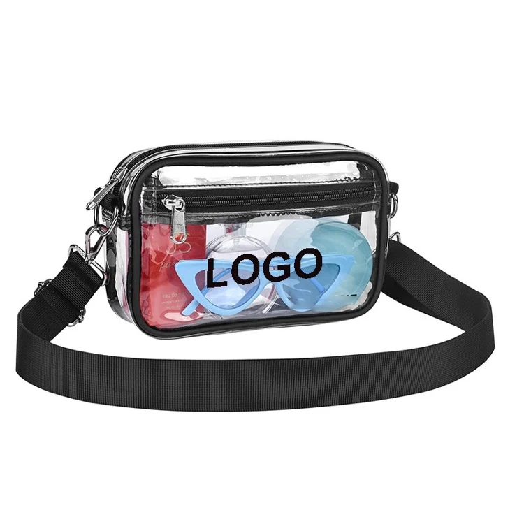 Small Clear PVC Crossbody Messenger Shoulder Bag w/ Adjustable Strap 1