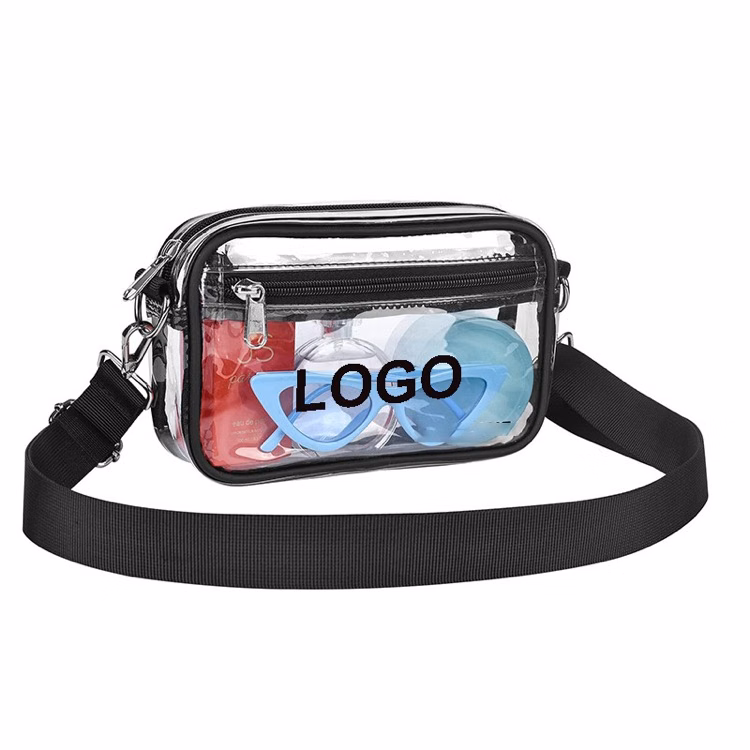 Small Clear PVC Crossbody Messenger Shoulder Bag w/ Adjustable Strap