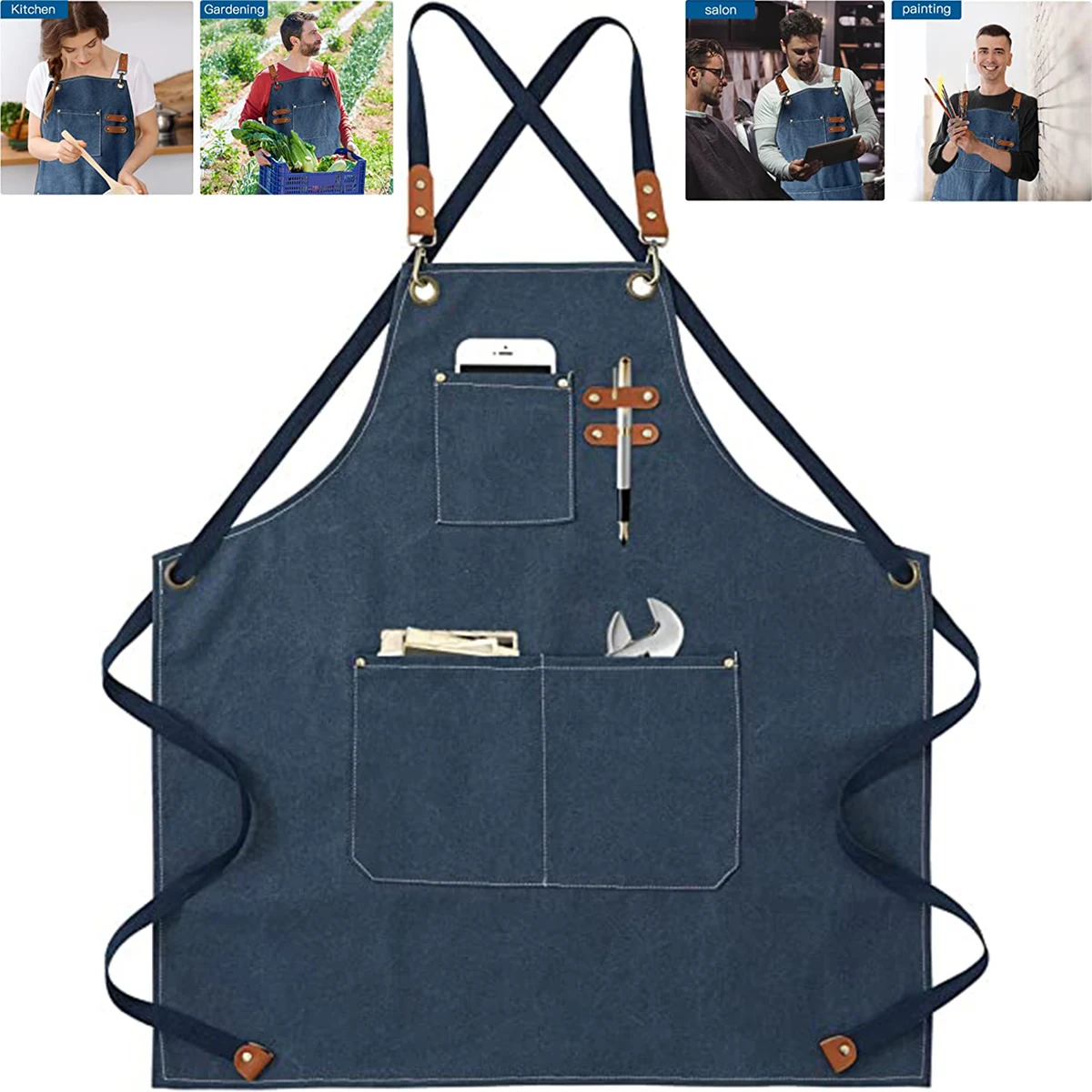 Cross Back Bib Apron 1