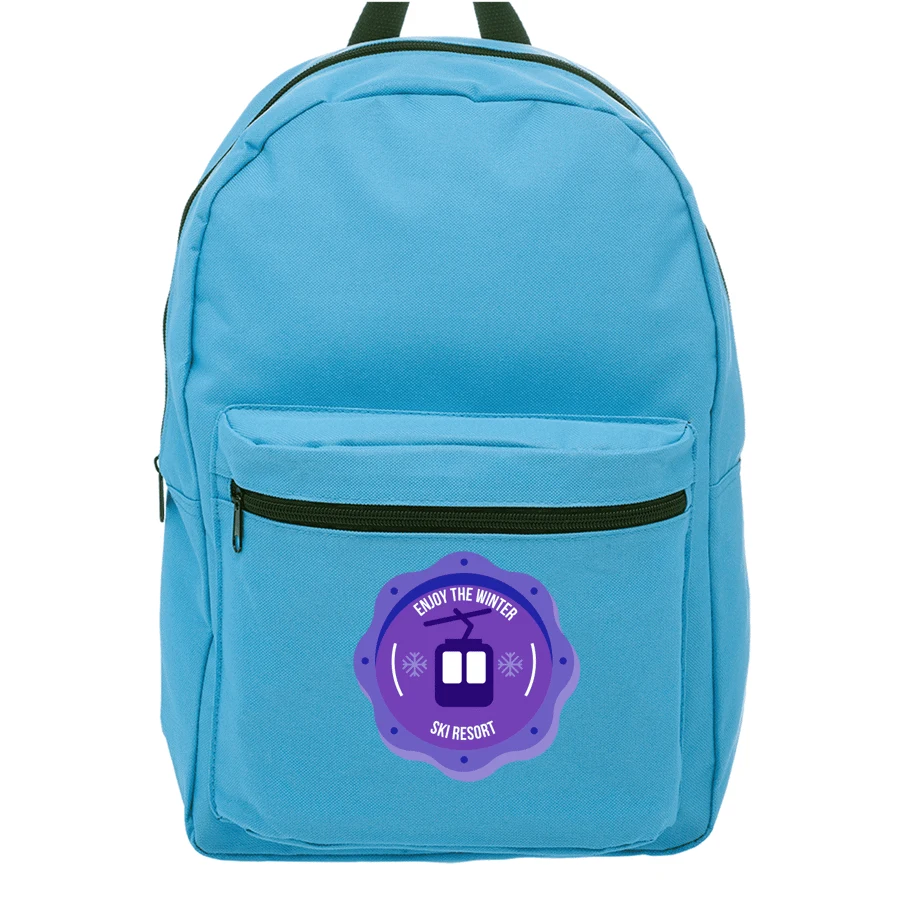 Polyester 600D BackPack w/ Front Pocket - 14.5"W x 15.25"H x 1