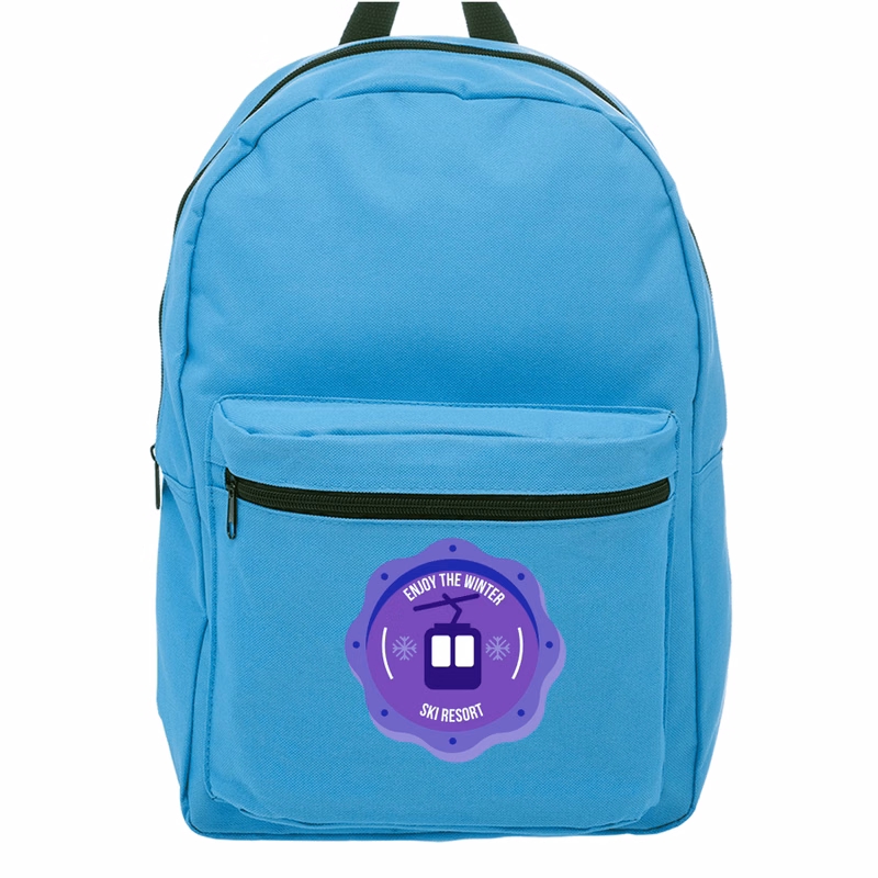 Polyester 600D BackPack w/ Front Pocket - 14.5"W x 15.25"H x