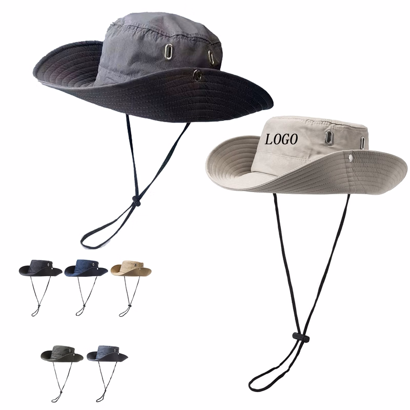 Outdoor Fishing Sun Protection Drawstring Denim Hat