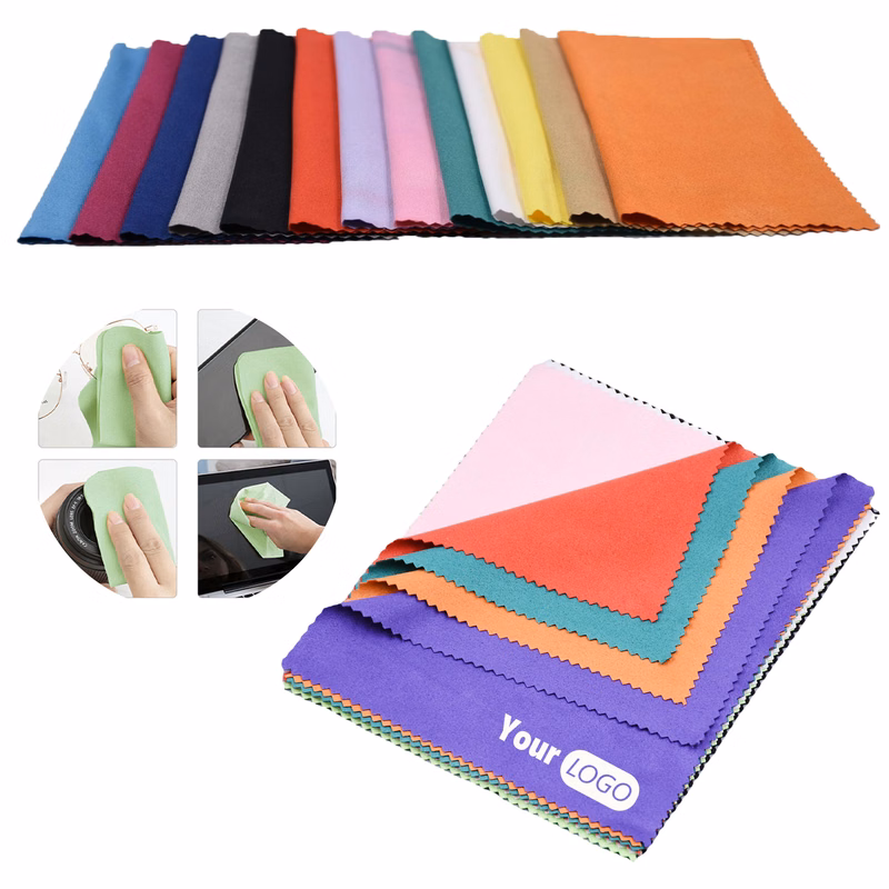 Solid Color Microfiber Lens Cleaning Fabric MOQ 100 PCS