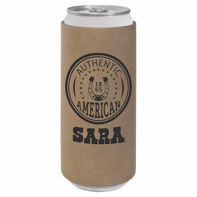 Light Brown Leatherette Slim Beverage Holder