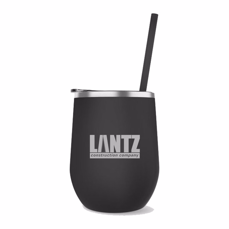 12 Oz. Maars Black Bev Steel Stainless Steel Wine Tumbler
