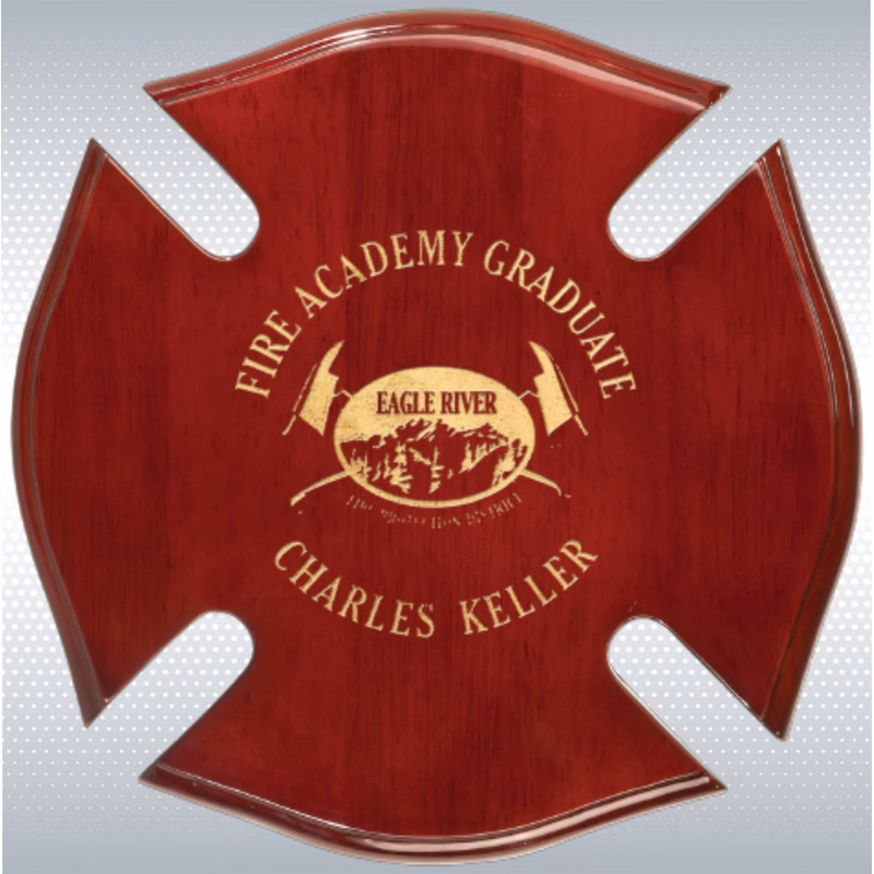 Rosewood Piano Finish Maltese Cross Plaque (10" x 10")