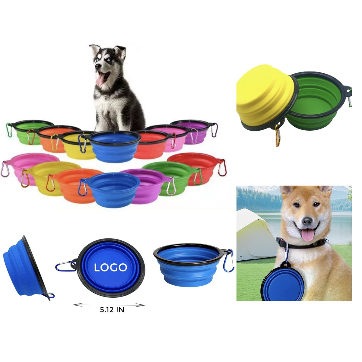 MOQ 10 PCS Convenient Silicone Folding Pet Bowl 1