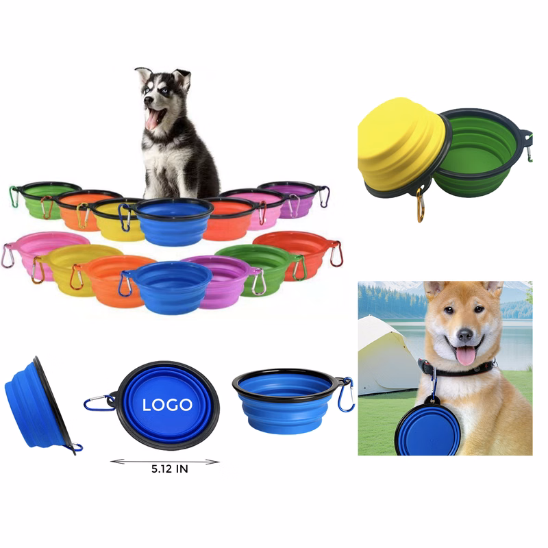 MOQ 10 PCS Convenient Silicone Folding Pet Bowl