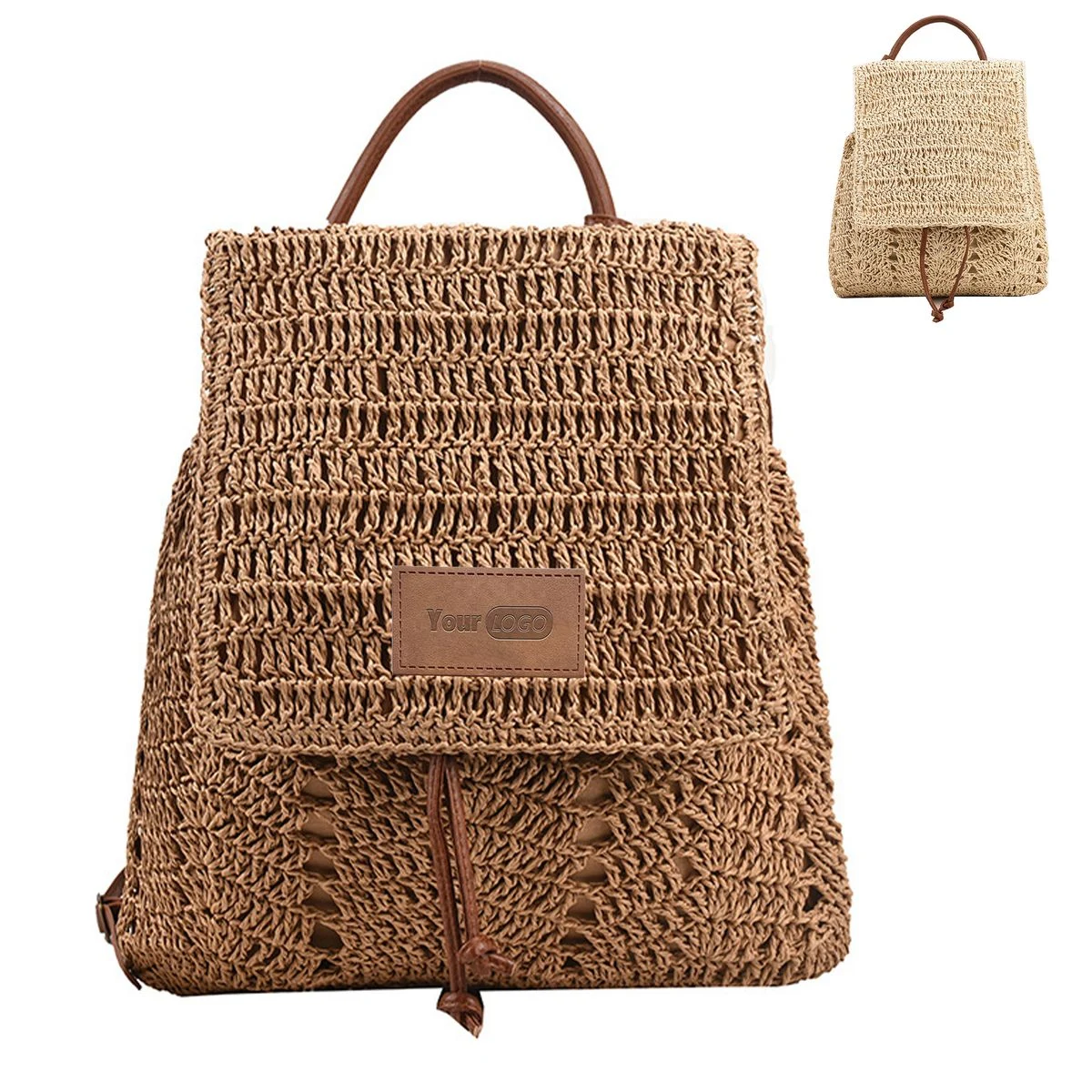 Jute Stylish woven beach backpack 1