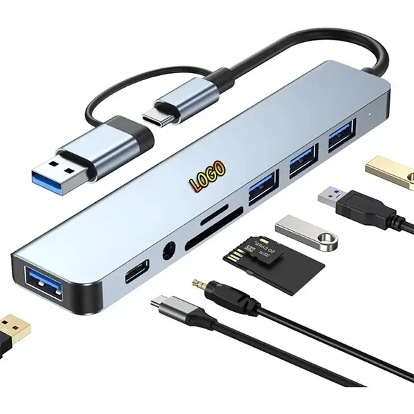 8 IN 1 USB C A Hub for Desk, Travel and Daily Use 1