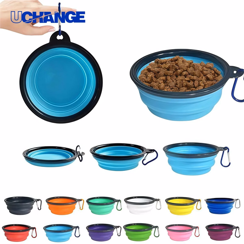 Collapsible Pet Bowl with Carabiner for Travel Use