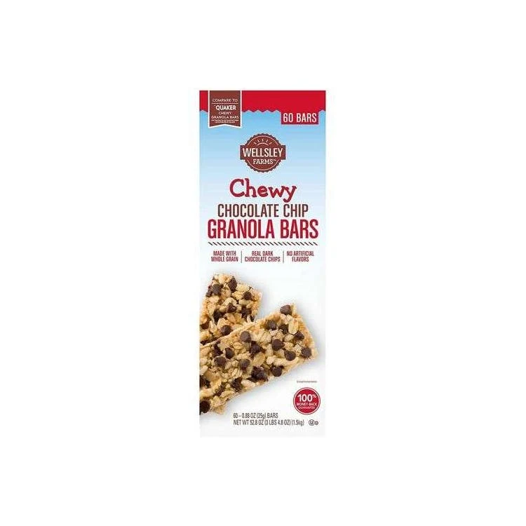Wellsley Farms Chocolate Chip Granola Bars - 60 Pack 1