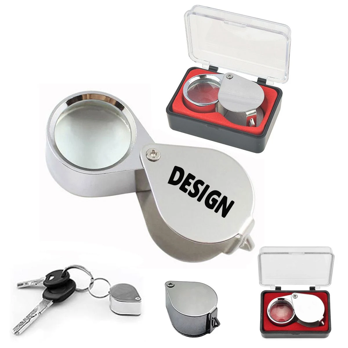 Mini Folding Magnifying Glass With Metal Protective Case 1