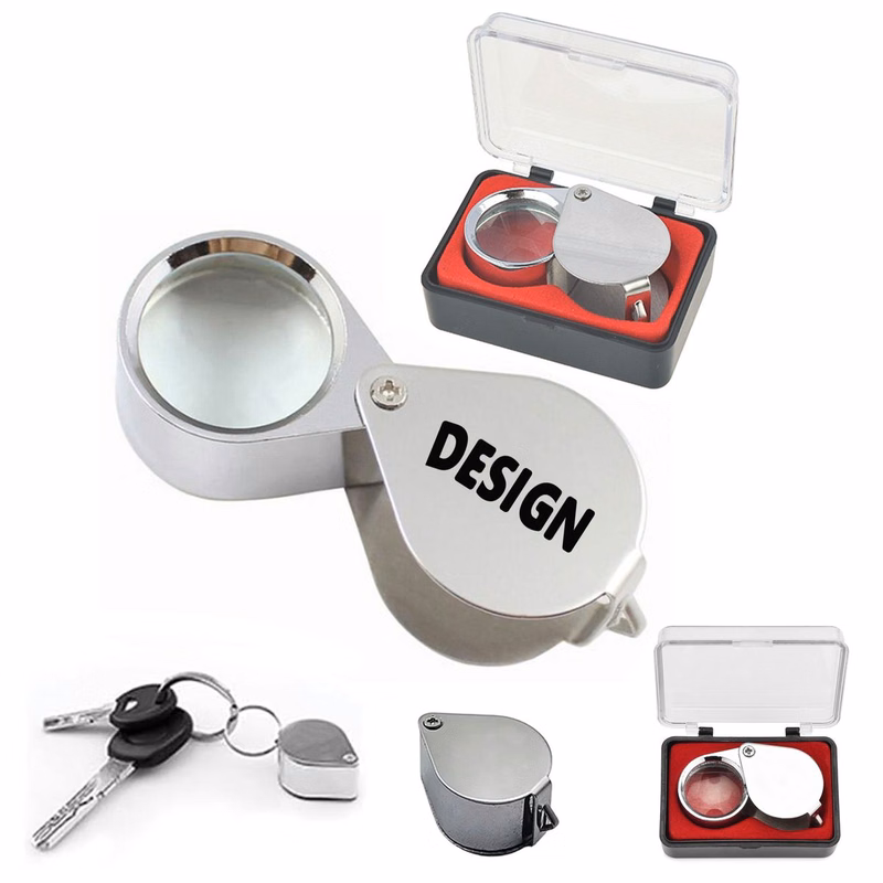 Mini Folding Magnifying Glass With Metal Protective Case