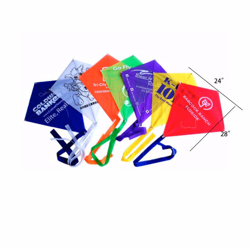 Full Color Polyester Diamond Kite With Long Tail for Outdoor Games