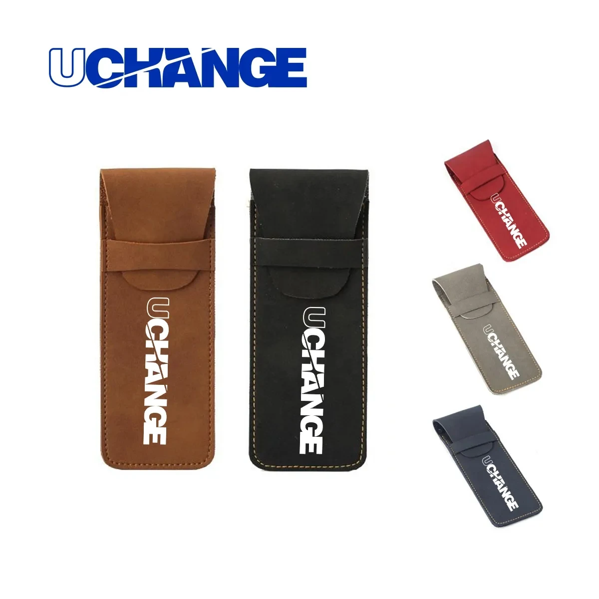PU Leather Two Pen Pouch With Flap 1