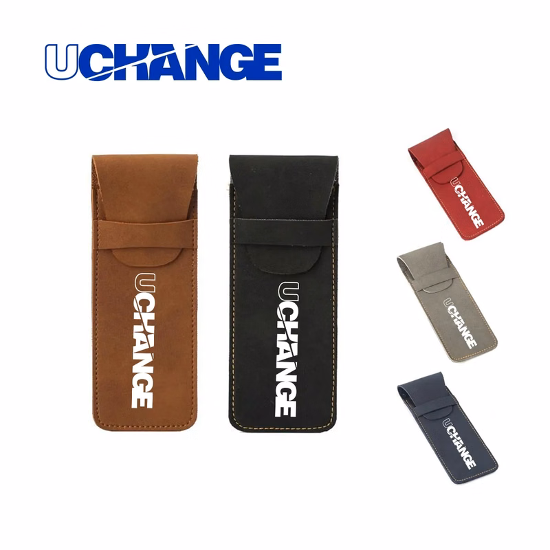 PU Leather Two Pen Pouch With Flap