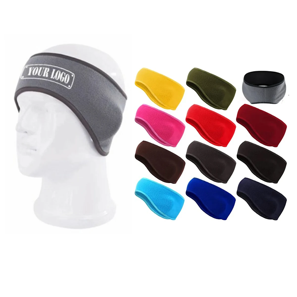 MOQ 20PCS Winter Warmer Stretch Fleece Earmuffs Headband 1