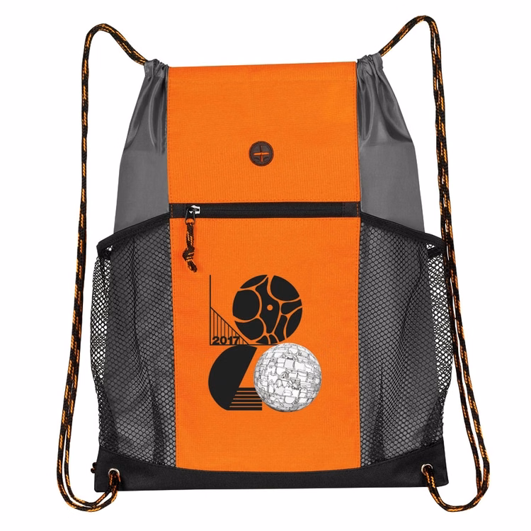 Two-Tone Multi-Pockets Drawstring Pack