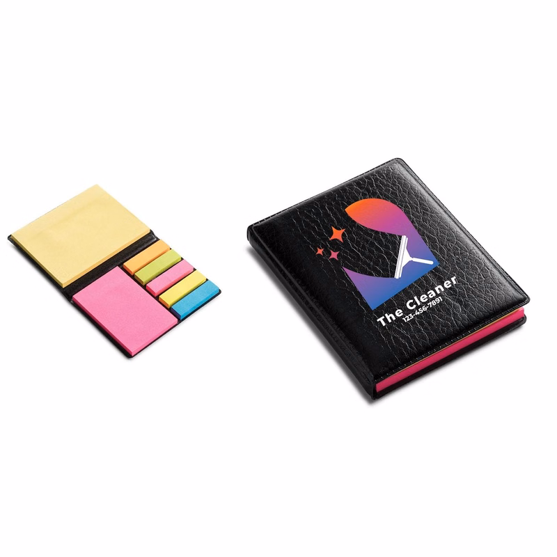 Leatherette Sticky Note Book (CLOSEOUT)