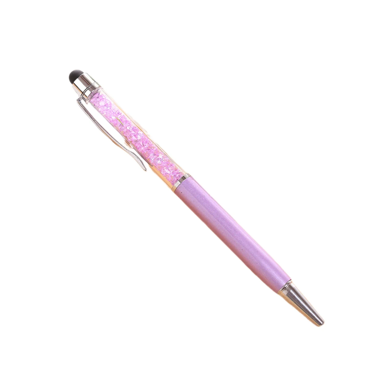 Aluminum Crystal Stylus Twist Pen With Engraved Clip 5.8" 1