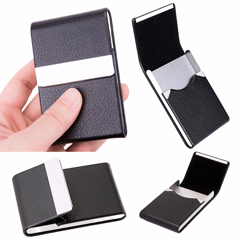 PU+ Stainless Steel Business Card Holder