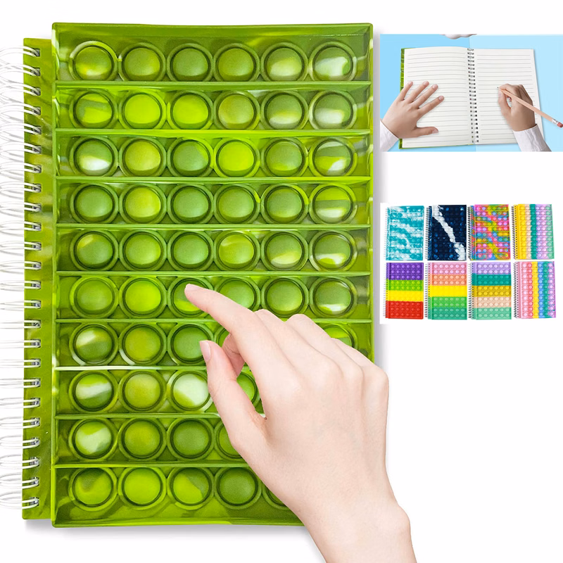 Push Pop Bubble Fidget Sensory Toy Spiral Notebook