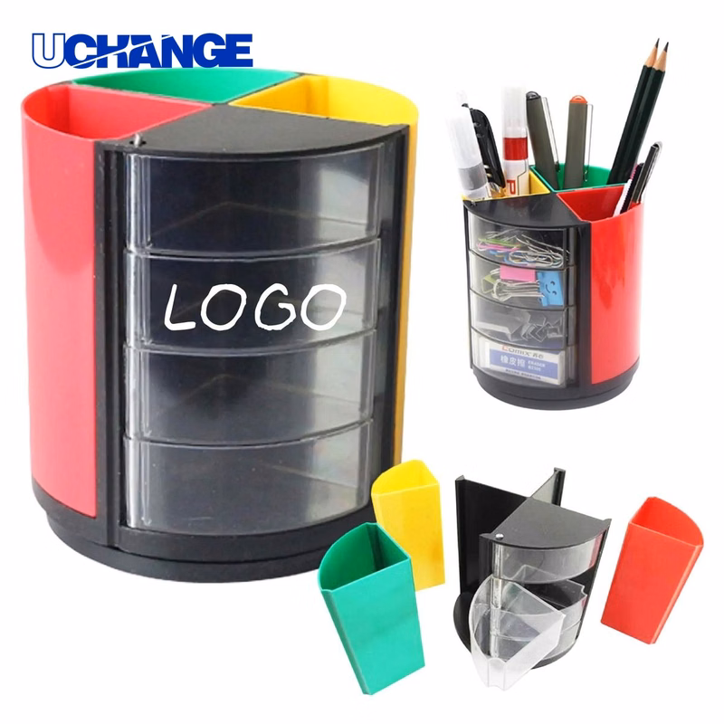 4-Compartment Cylindrical Pen Holder
