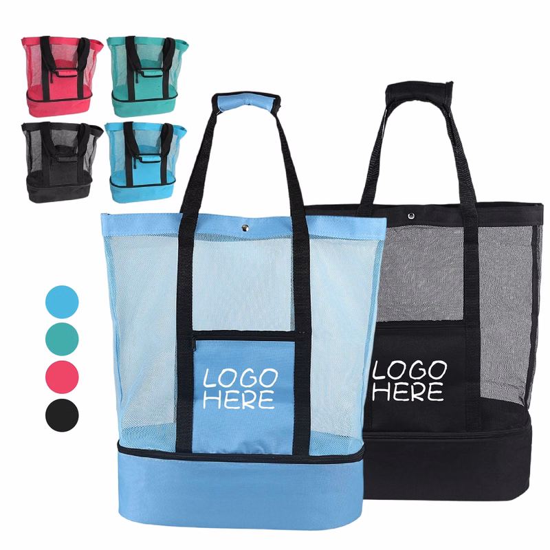 Beach Tote Bag with Cooler Compartment