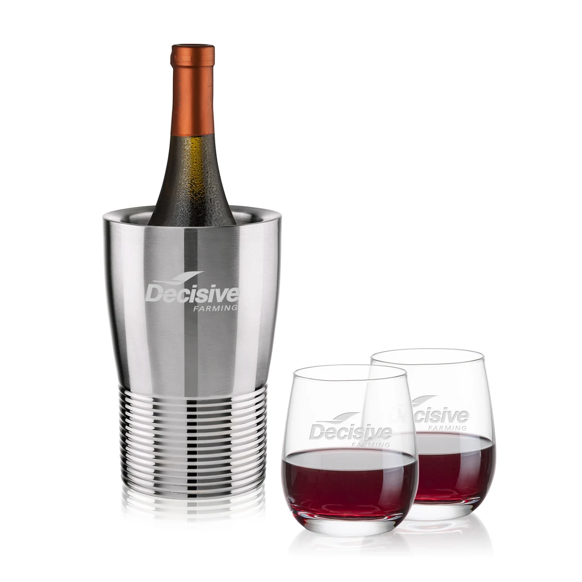 Genoa Wine Cooler & Salem Stemless Wine Set 1