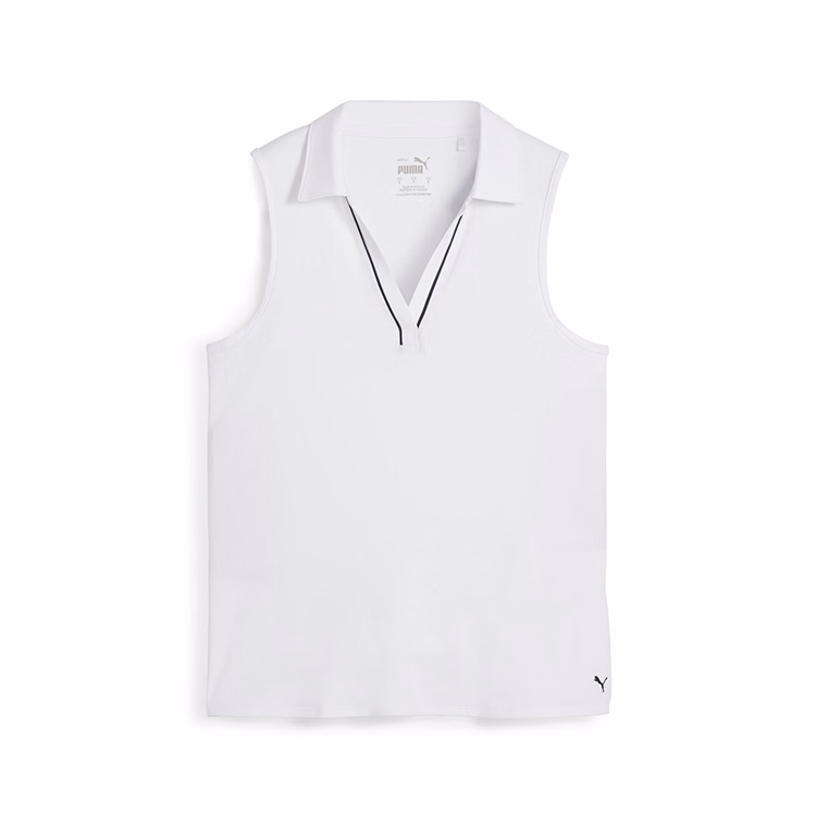 Puma Ladies Cloudspun Piped Sleeveless Polo