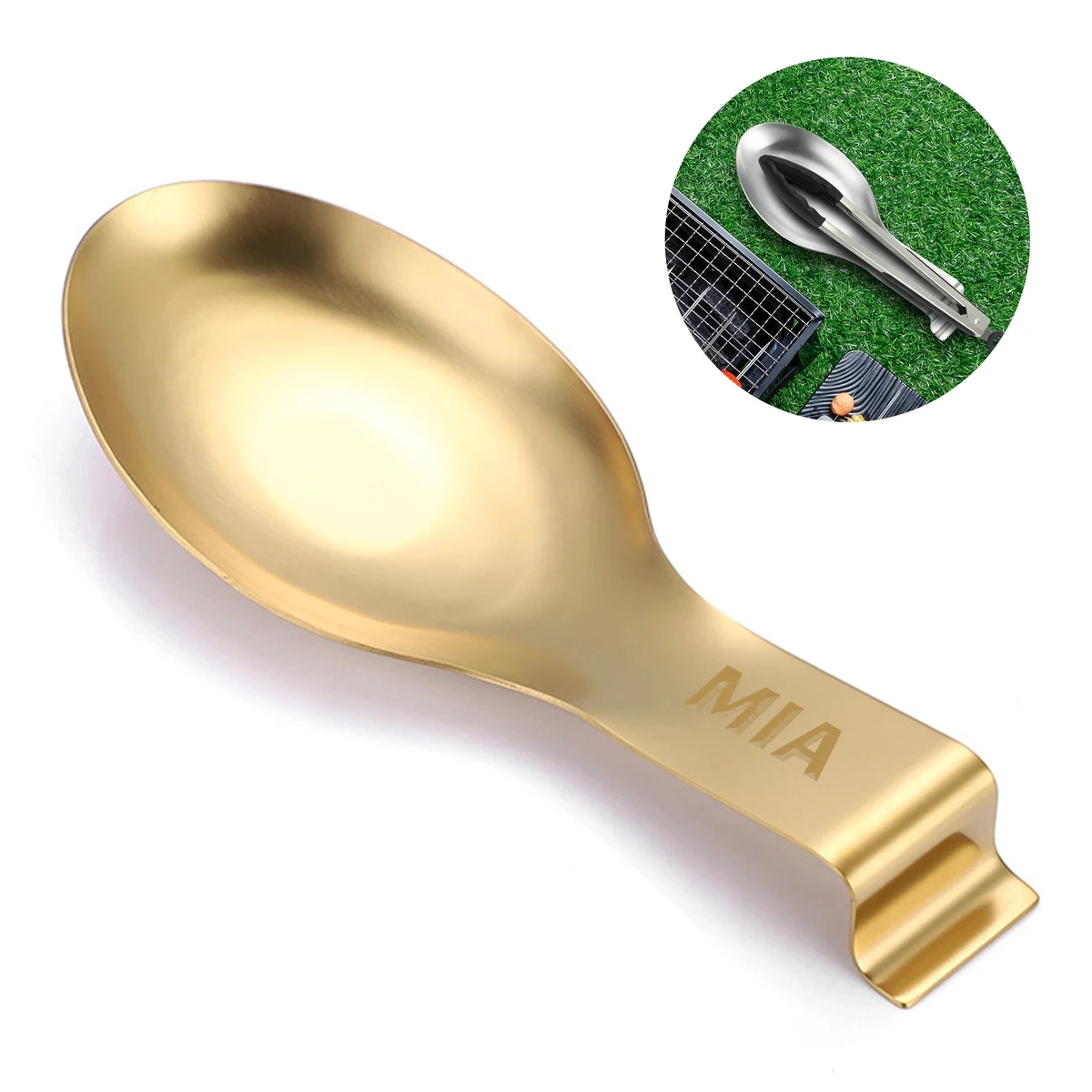Gold Stainless Steel Spoon Rest 1