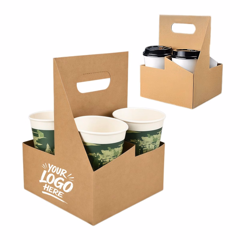 Kraft 4 Cup Carrier Handle Beverage Drink Tray
