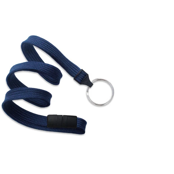 3/8" Breakaway Blank Lanyard w/Split Ring (Navy Blue) 1