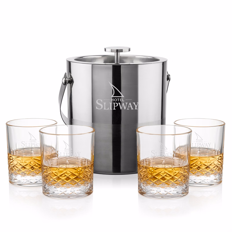 Catania Ice Bucket & Templeton On-the-Rocks Set