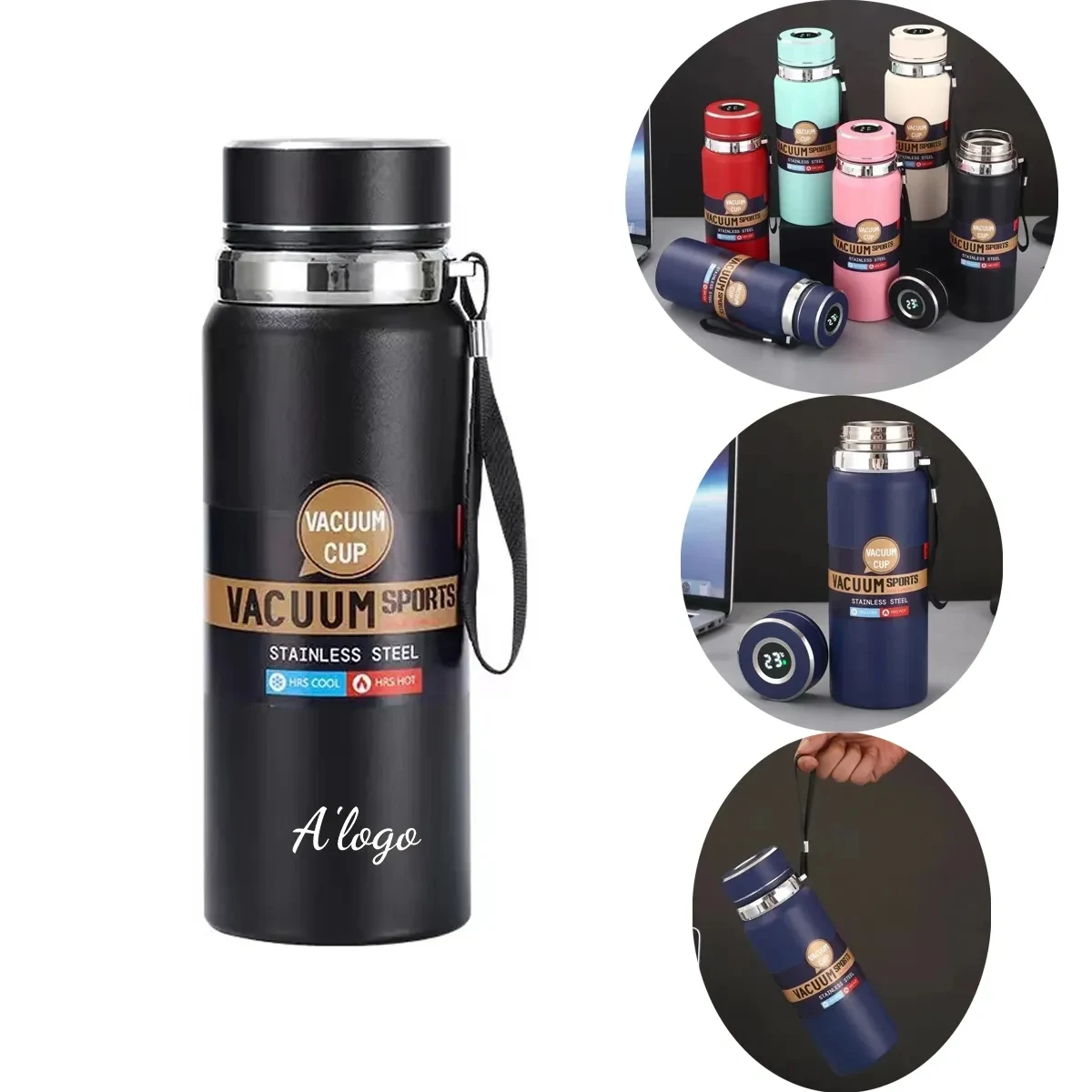 Intelligent Temperature Display insulated Water Bottle 20OZ, custom water bottle with logo imprint 1
