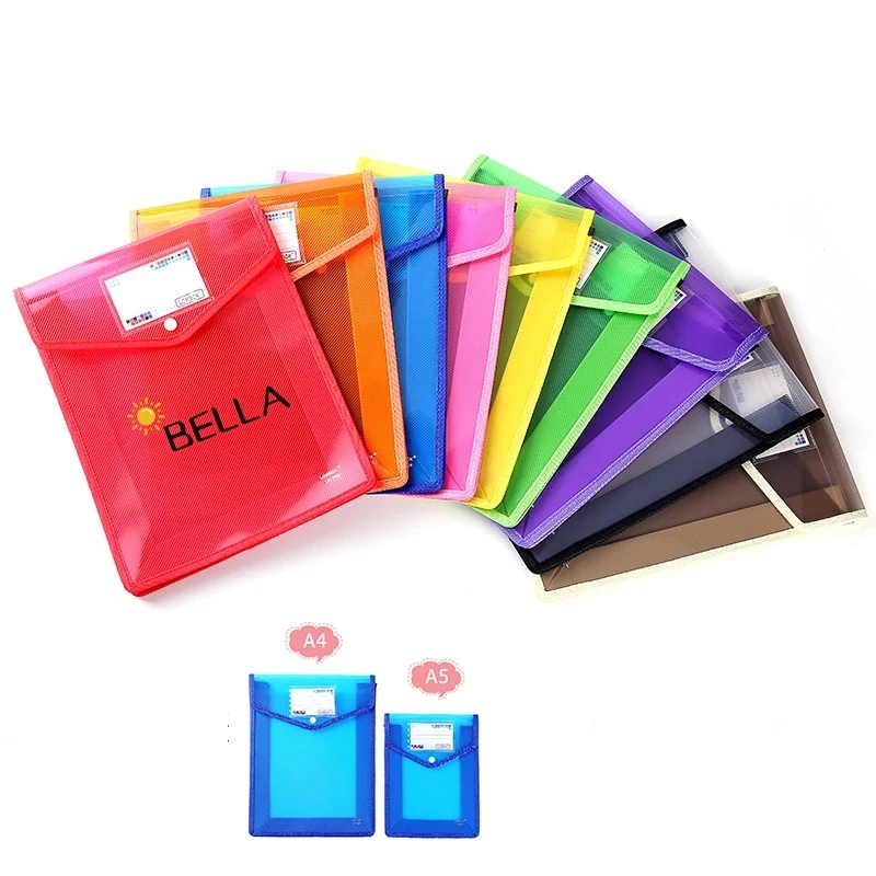 A4 Size Vertical Document Storage Bag With Snap Button 1
