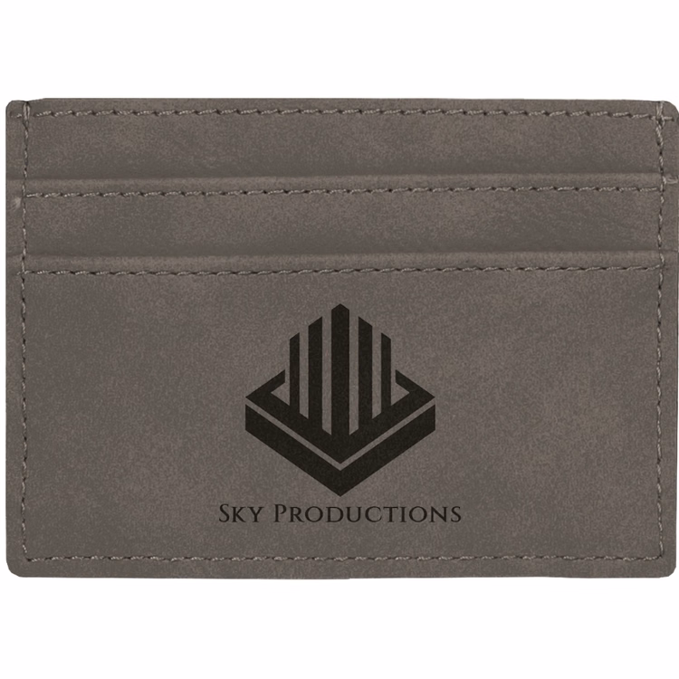 Gray Leatherette Wallet Clip