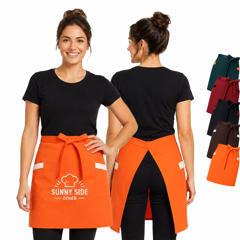 12 oz. Woven frock fabric Waist Apron w/ 2 side pockets