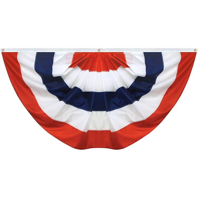 16"x 32" Sewn 5-Stripe Nylon Pleated Fan