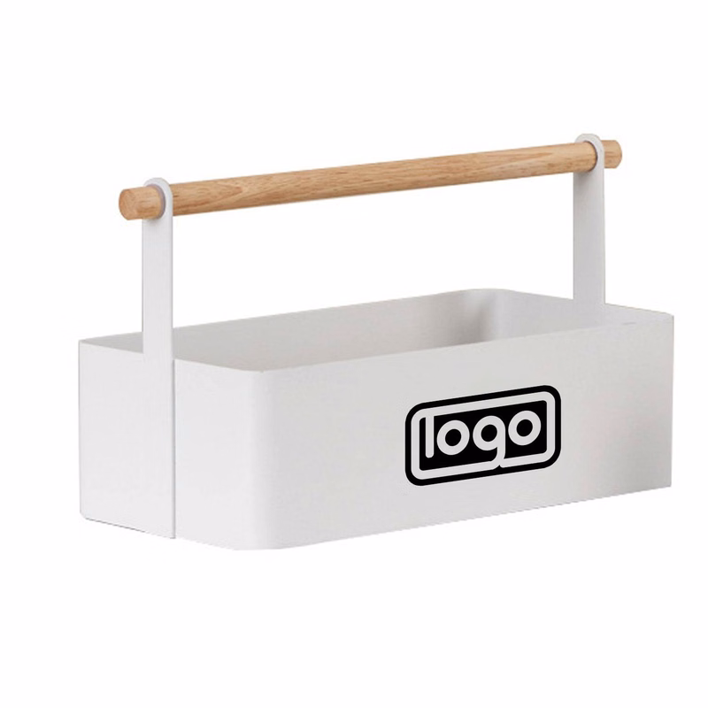 Stainless Steel Storage Box with Wooden Handle